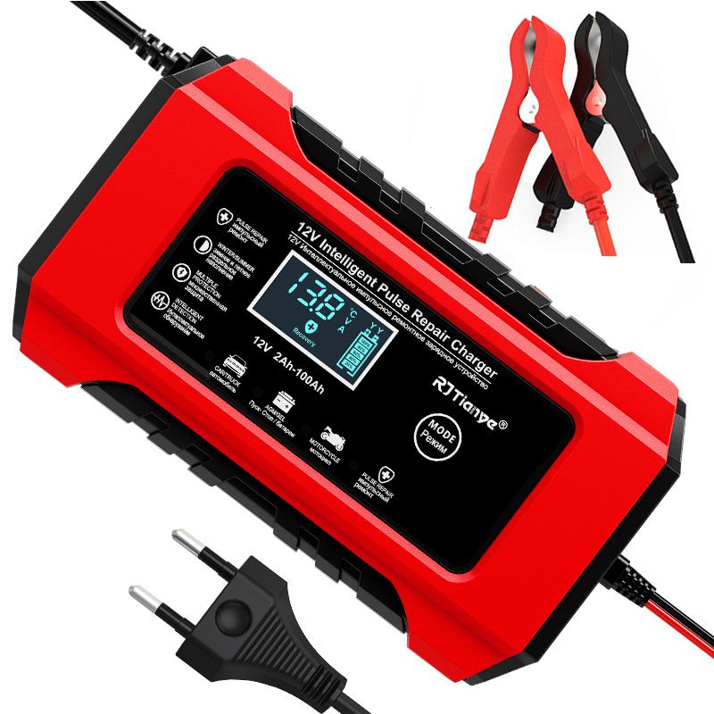 Bộ sạc bình acquy 12V/6A 4Ah-100Ah TIANYE tự ngắt khi đầy chức năng bảo dưỡng phục hồi ắc quy bằng khử sunfat- ắc quy