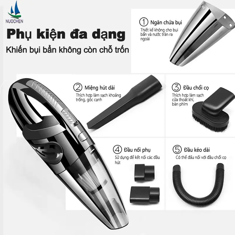 Máy Hút Bụi Cầm Tay,Máy Hút Bụi Ô Tô Không Dây,Công Suất Lớn,Nhỏ Siêu Mạnh Hút 18000Pa,Ô Tô Nội Thất 5