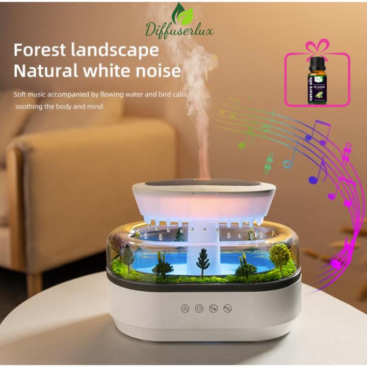 Máy Xông Tinh Dầu V85 Decor Khu Vườn Tiểu Cảnh Đèn Thác Nước Với Âm Thanh Mưa Rơi Êm Dịu Giúp Ngủ Ngon Giảm Căng Thẳng - Diffuserlux