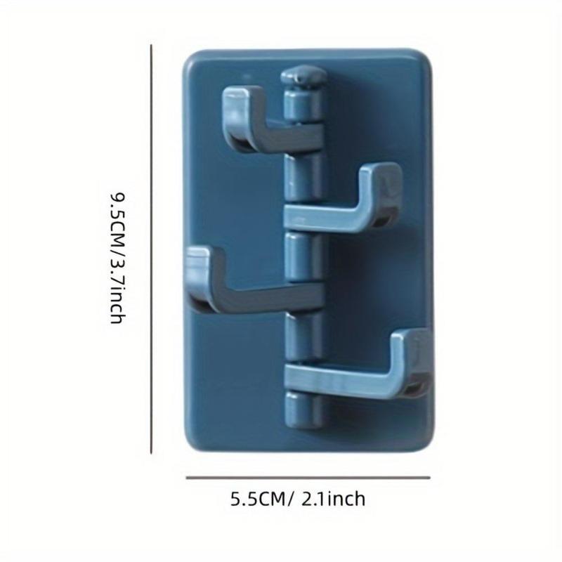 3D Rotating Wall Hook, Self-adhesive Plastic Key Holder, Modern Style Wall Mounted Hook, Suitable for Bathroom and Kitchen Storage 1