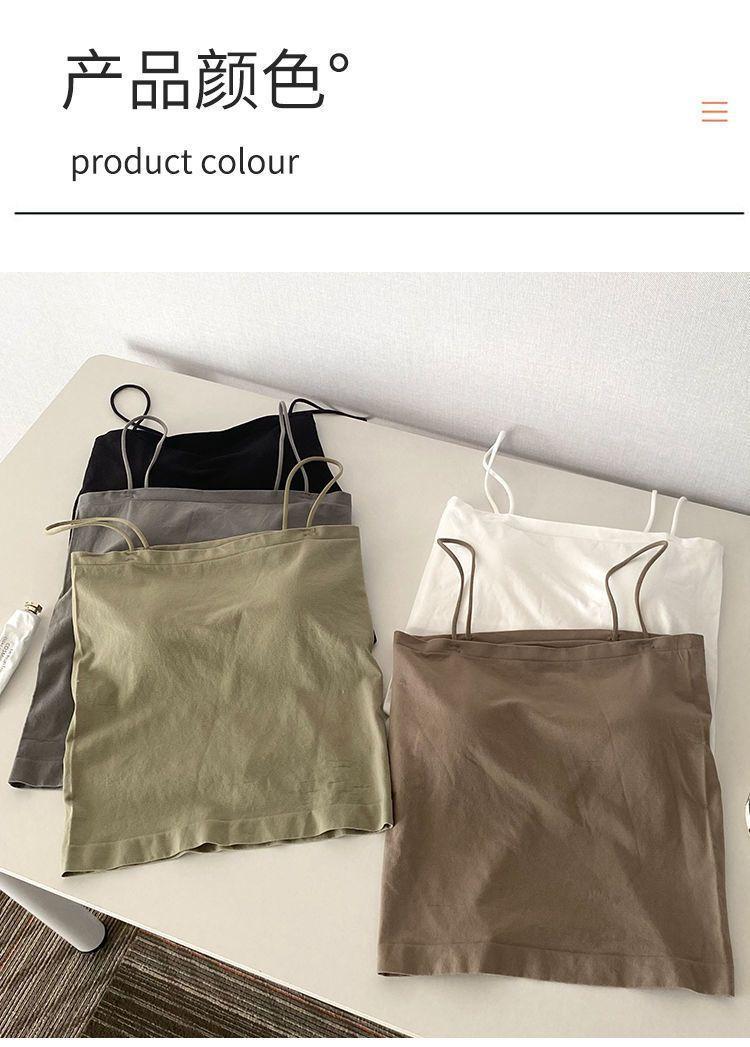 Product Introduction of Seamless Beauty Back Bandeau Camisole Women's Integrated Fixed Chest Pad Inner and Outer Wear Spaghetti Straps Chest Wrap Bottoming Vest Women 21