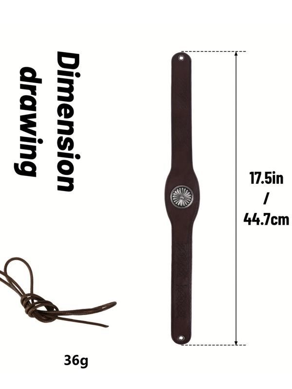 Vintage Leather Headband, Western Cowboy Style Hair Band for Men & Women, Fashion Hair Accessories for Party, Cosplay 1