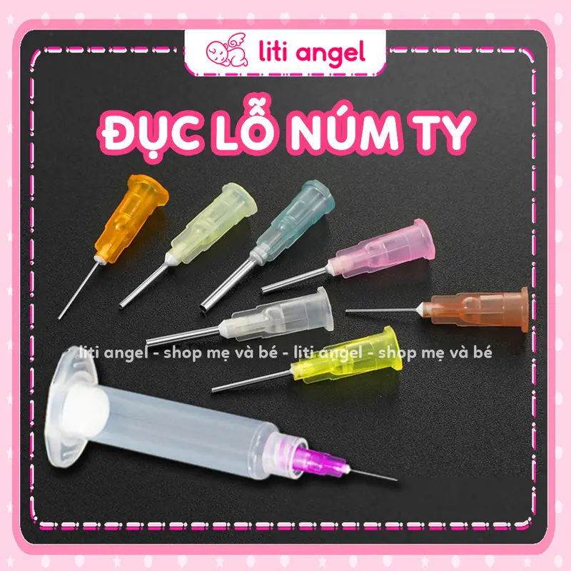 Dụng cụ đục lỗ núm ti bình sữa cho bé, dập lỗ núm ty cho sữa chảy nhiều hơn 0