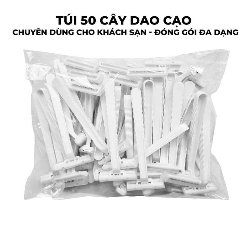 [ MÀU NGẪU NHIÊN ] Bịch 50 Cây Dao Cạo Râu 2 Lưỡi Chuyên Dùng Cho Khách Sạn , Nhà Nghỉ