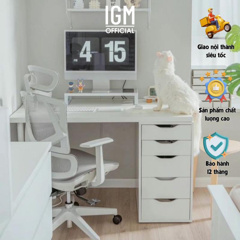 Bàn IKEA 1 Hộc Tủ Trắng Chất Liệu Gỗ MDF Phủ Melamine Cao Cấp