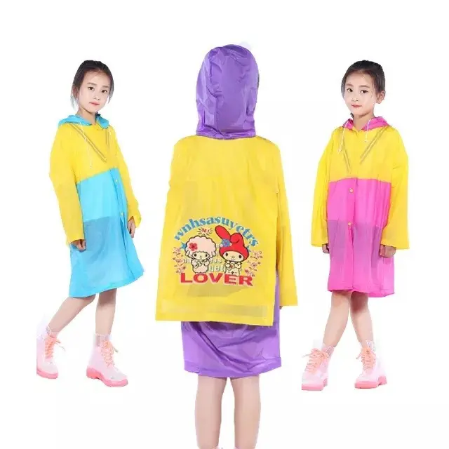 Kids Raincoat 4-13Thn Jas Hujan Anak Ponco Karakter Mantel Poncho 0767 3