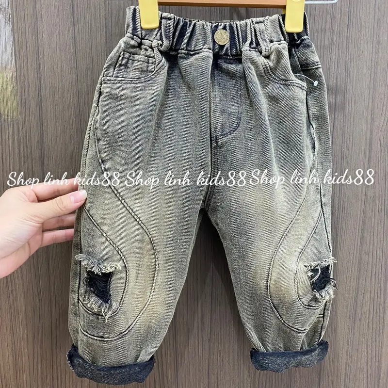 Quần baggy jean cho bé có sz từ 8-28kg( mua 3 bo  kèm 1 kính - 5 bộ kèm đồng hồ) [Shop Linh kids 88) 5