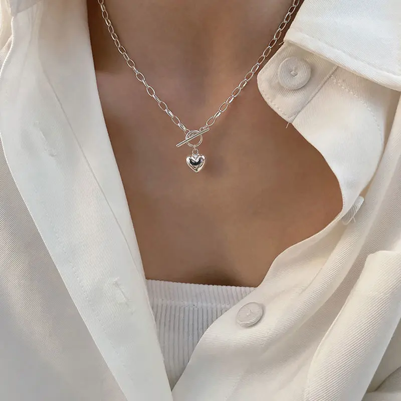 Vòng Cổ Mặt Dây Chuyền Trái Tim, Phong Cách Hàn Quốc, Thiết Kế Khóa OT Mới, Vòng Cổ Phong Cách Âu Mỹ Dành Cho Phụ Nữ, Dây Chuyền Xương Đòn, Thích Hợp Làm Quà Tặng Ngày Lễ