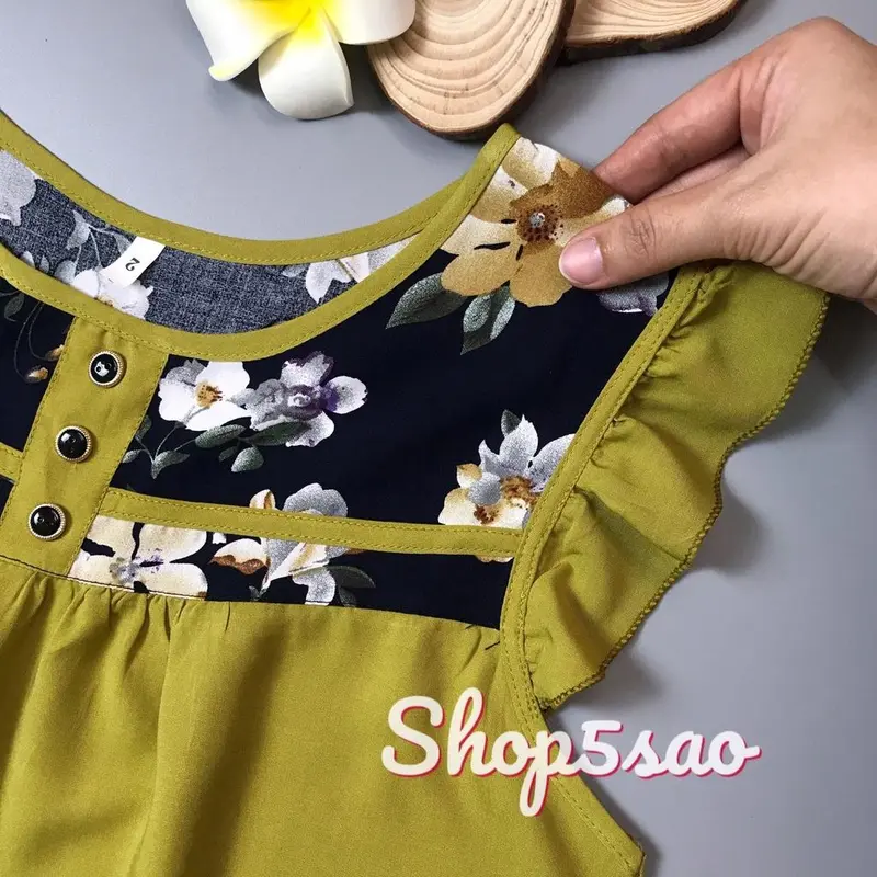 Bộ lanh mặc nhà, đồ bộ tole nữ SHOP5SAO phối màu cao cấp,quần dài (58-75kg) Women Đồ mặc nhà 6
