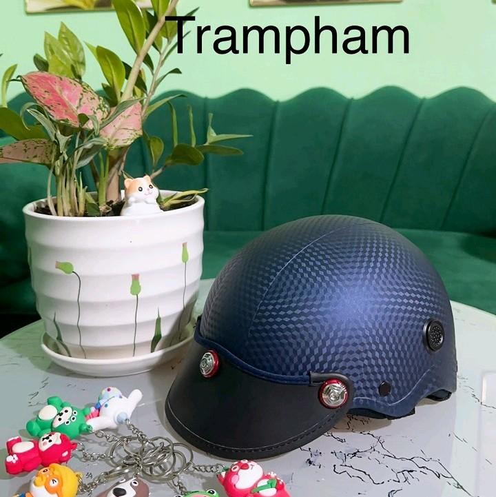 NÓN BẢO HIỂM(CACBON CAM RY) gắn 3 ốc titan và salaya lấp lánh, chính hãng công ty, có giấy kiểm định an toàn, tặng kèm móc khóa,Helmet