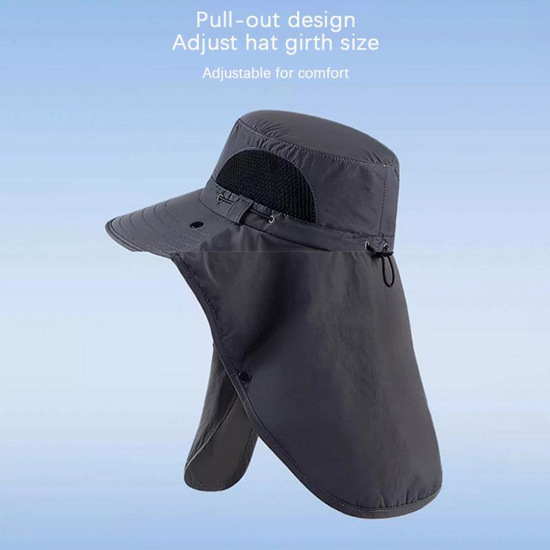 Mũ Bucket Chống Nắng, Mũ Một Mảnh, Có Bảo Vệ Cổ, Thích Hợp Để Câu Cá Và Đi Bộ Đường Dài, Ngoài Trời, Thoáng Khí, Chống Gió, Cỡ Lớn 7