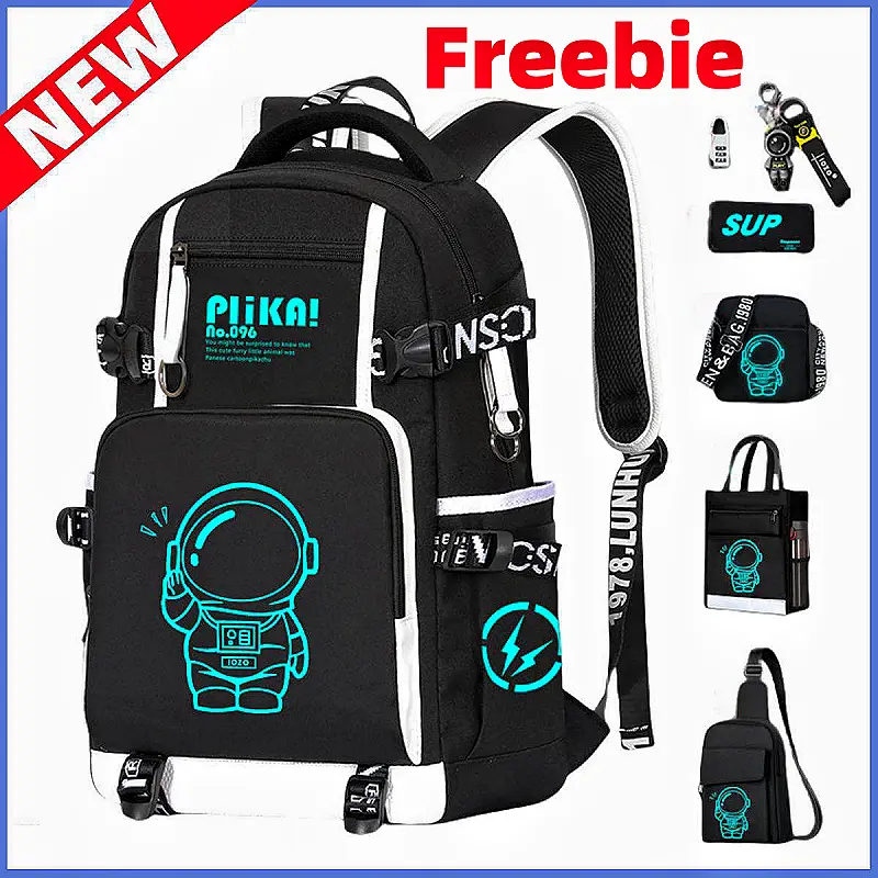 2024 New Luminous Schoolbag Large Capacity Waterproof Backpack Children's Astronaut Backpack