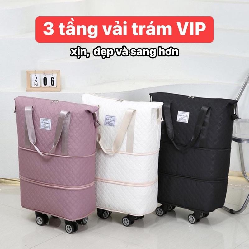 VỀ ĐỦ MÀU LOẠI 1 Túi du lịch có bánh xe 3 tầng gấp gọn chống nước thay đổi kích thước linh hoạt