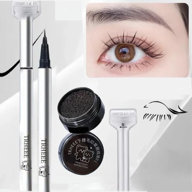 Product Introduction of Eyeliner Stamp Kit, 2 Counts/set Charming Eyeliner Pen & Eyeliner Stamp, Eye Makeup Tool, Professional Daily Makeup Accessories 0