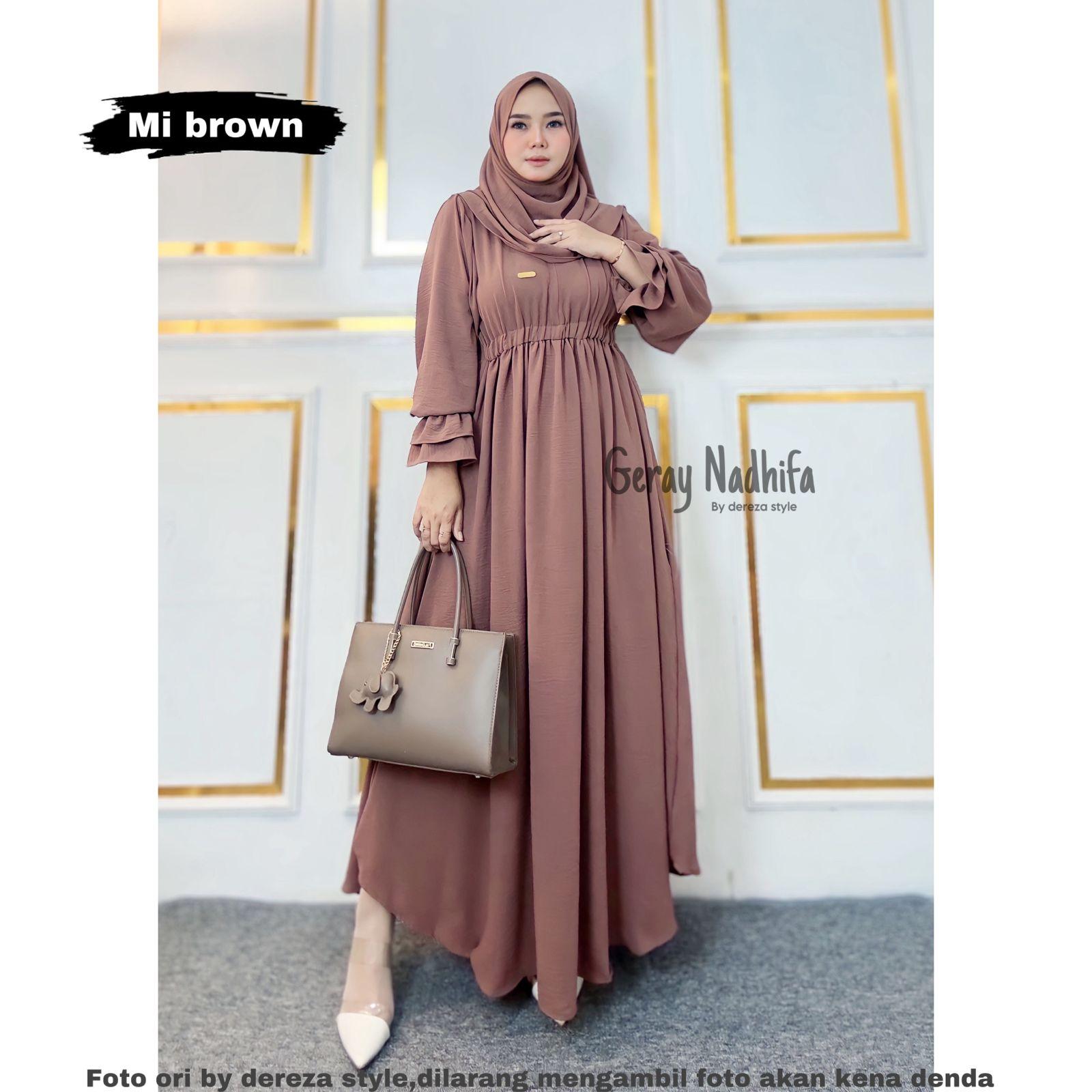 Aisyah longdress set pashmina cringkle airflow by dereza style gamis kekinian terbaru