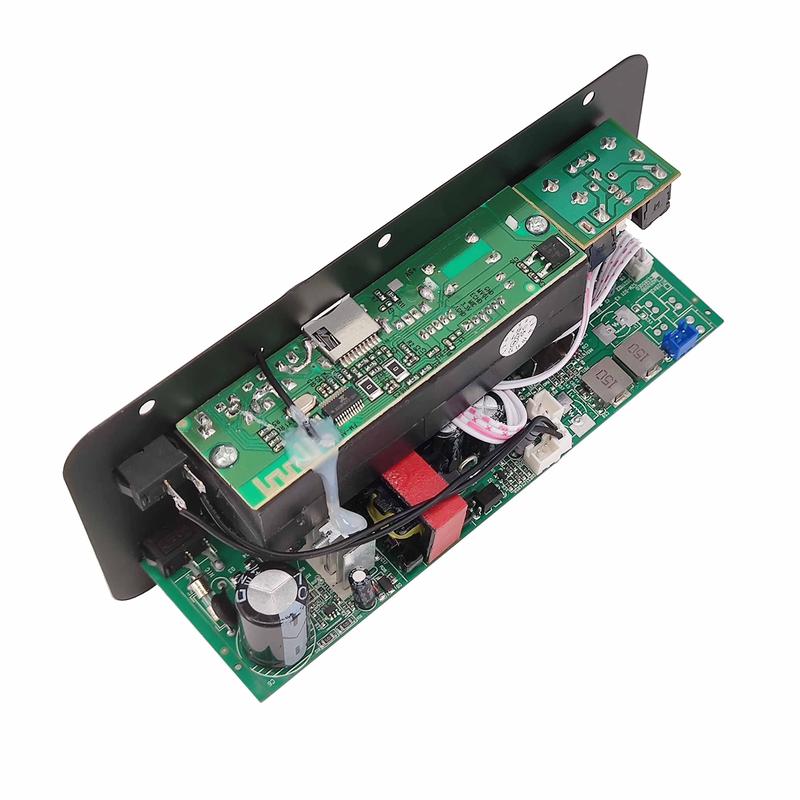 Product Introduction of 220v 12v 24v Digital Bluetooth 5.0 Karaoke Amplifier Board HiFi Stereo Subwoofer Dual Microphone Amplifiers For 8-12 Inch Speaker 46
