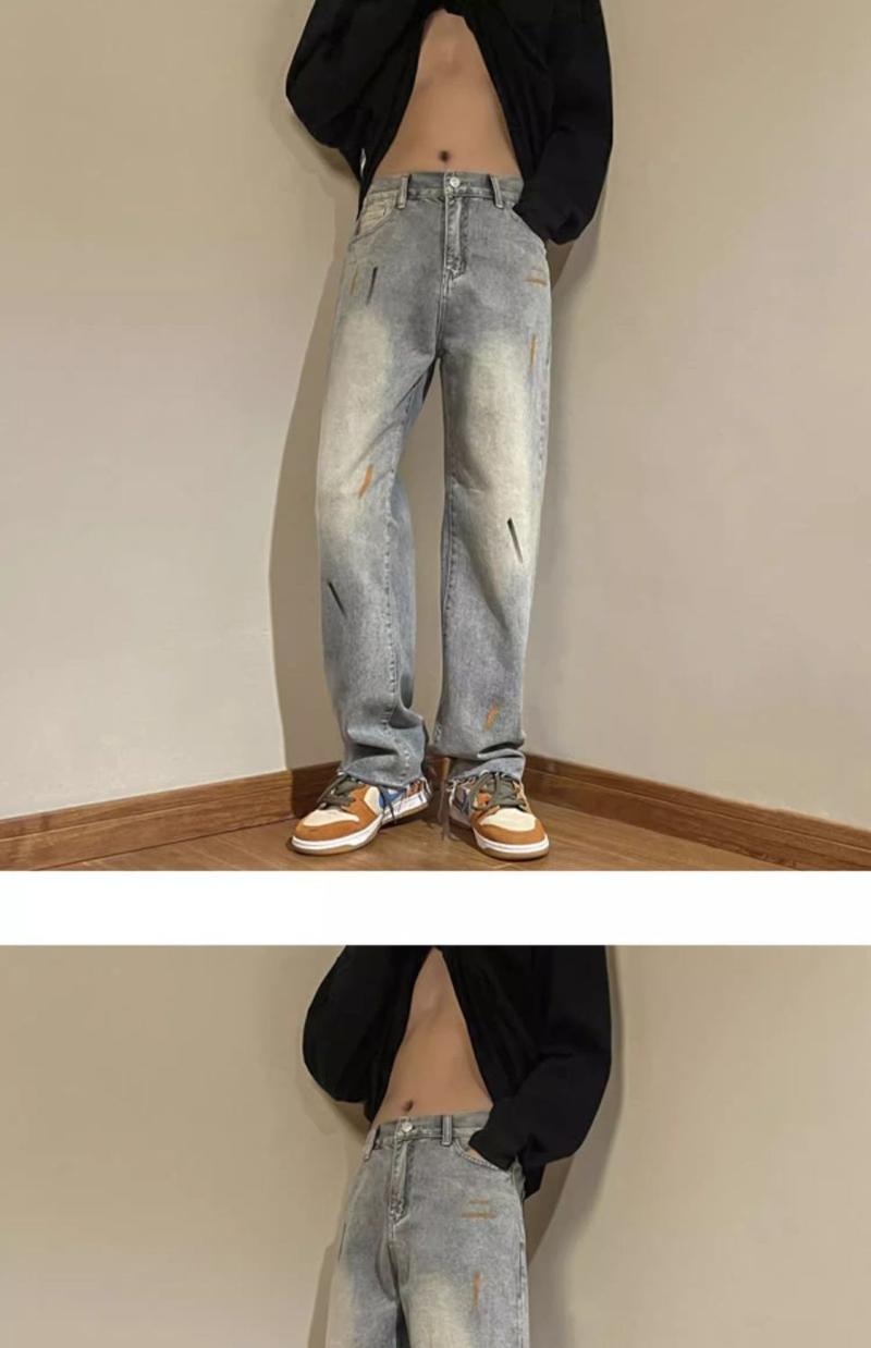 Product Introduction of Quần Dài Jean Ống Đứng, Phong Cách Cổ Điển Dành Cho Nam Giới, Quần Mỹ Đường Phố Cao Cấp, Ins Hợp Xu hướng, Dáng Rộng Vừa Vặn, Ống Rộng, Đi Chơi Và Dễ Phối Đồ, Quần Dài 12