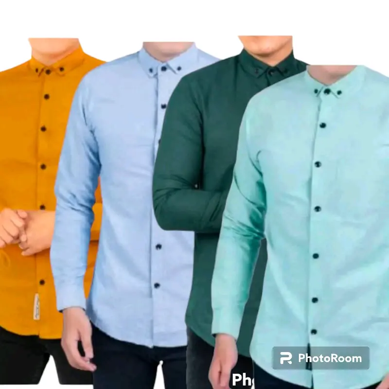 Kemeja Pria Polos Lengan Panjang (1 paket 4 pcs) 5