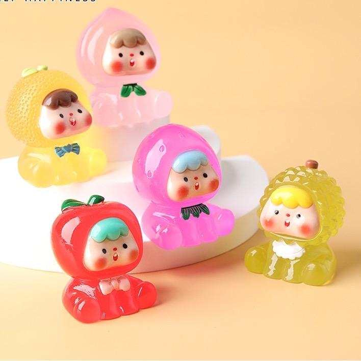 Bộ 5 bé trái cây Moi mẫu đẹp 4cm có dạ quang trang trí diy bàn học bàn làm việc đồ chơi phát sáng Nhà Búp Bê Toy Decor Phòng Trang Trí Nhà Decor