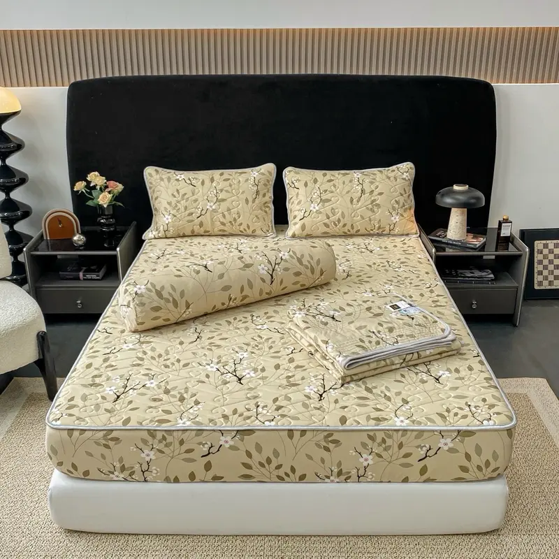 Chiếu cao su Latex Mark Jacob bọc chun kèm chăn 5 món mềm thoáng mát Rubi decor( 1 chiếu, 1 chăn, 2 vỏ gối nằm, 1 vỏ gối ôm) 8