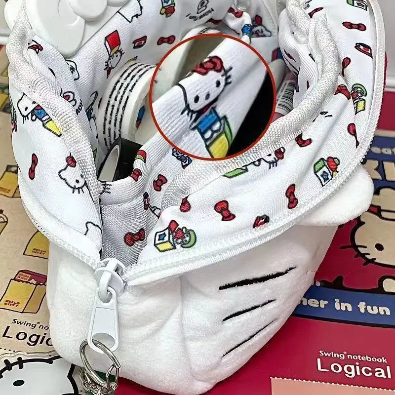 Hộp Đựng Bút Chì Nhồi Bông Hello Kitty Mèo, Thiết Kế Dễ Thương Sanrio, Cinnamoroll, Túi Đựng Mỹ Phẩm Trang Điểm, Dành Cho Bé Gái, Người Sắp Xếp, Văn Phòng Phẩm, Túi Đựng Đồ Du Lịch 5