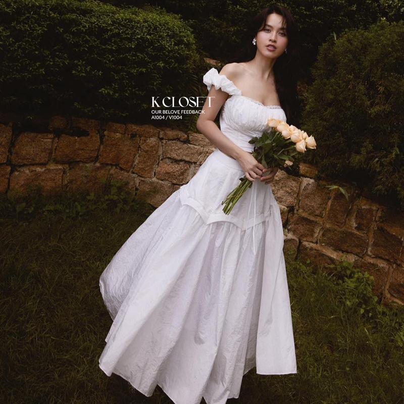 Set áo croptop cúp ngực đan dây - chân váy dáng xoè K Closet A1004V1004 Nữ Women Voi