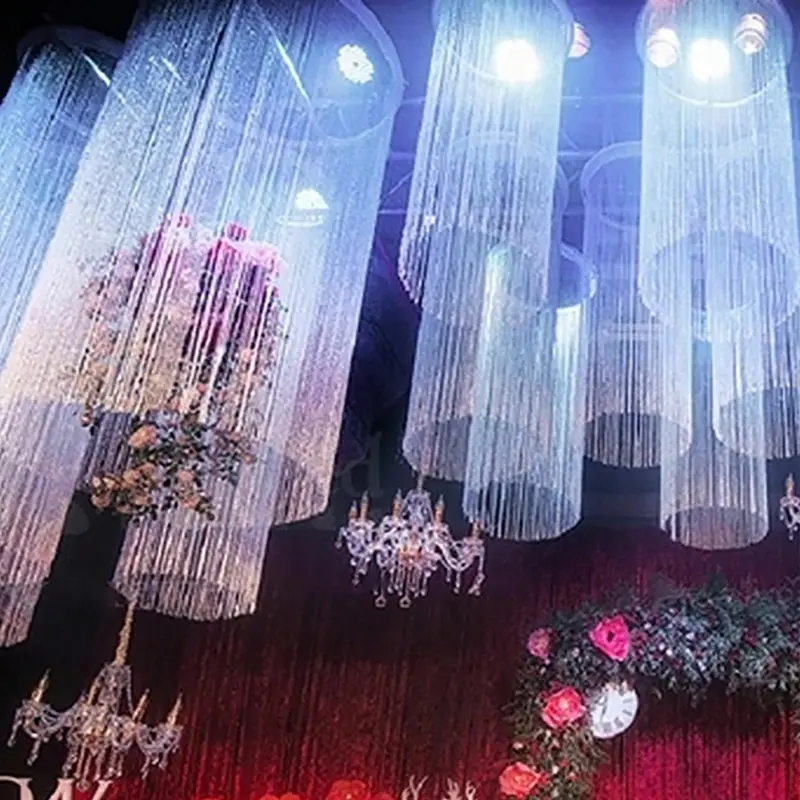 Glitter Tassel Curtain, 1 Count Metallic Party Background Decoration, Party Decoration Supplies for Birthday Wedding Festival 2