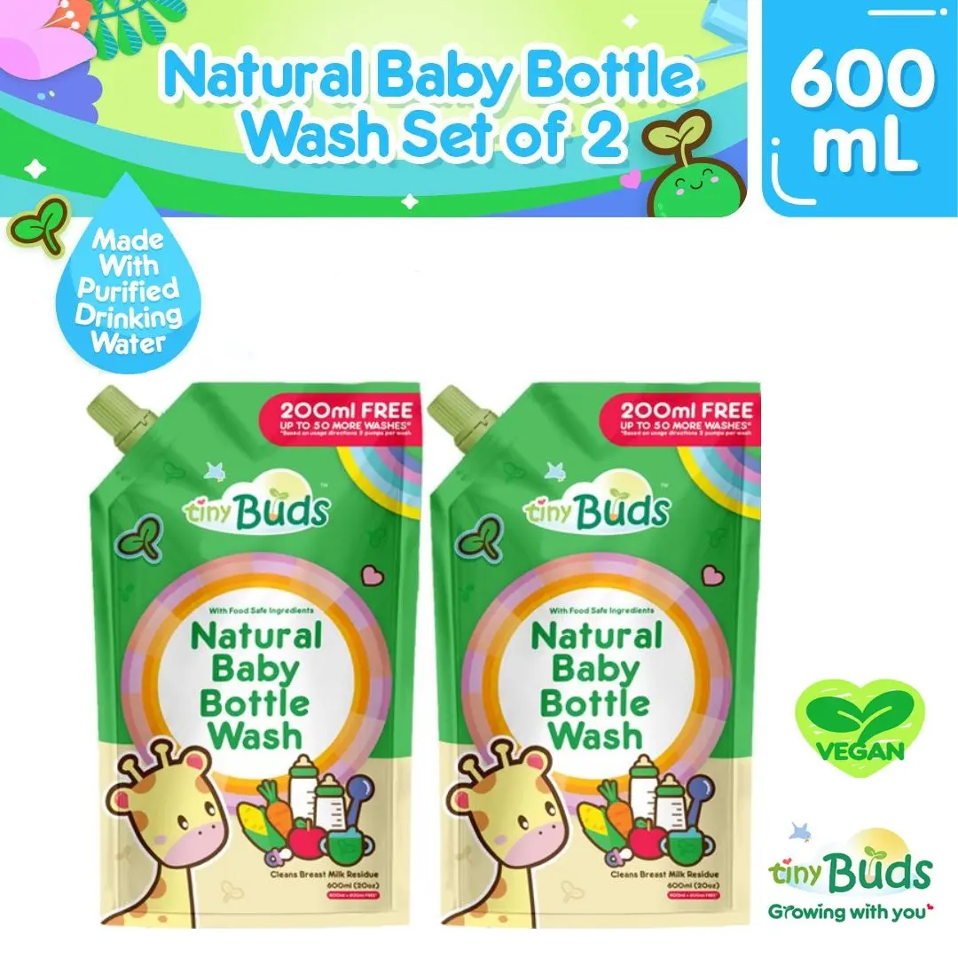 Tiny Buds Baby Bottle Wash Refill 600mL - Set of 2