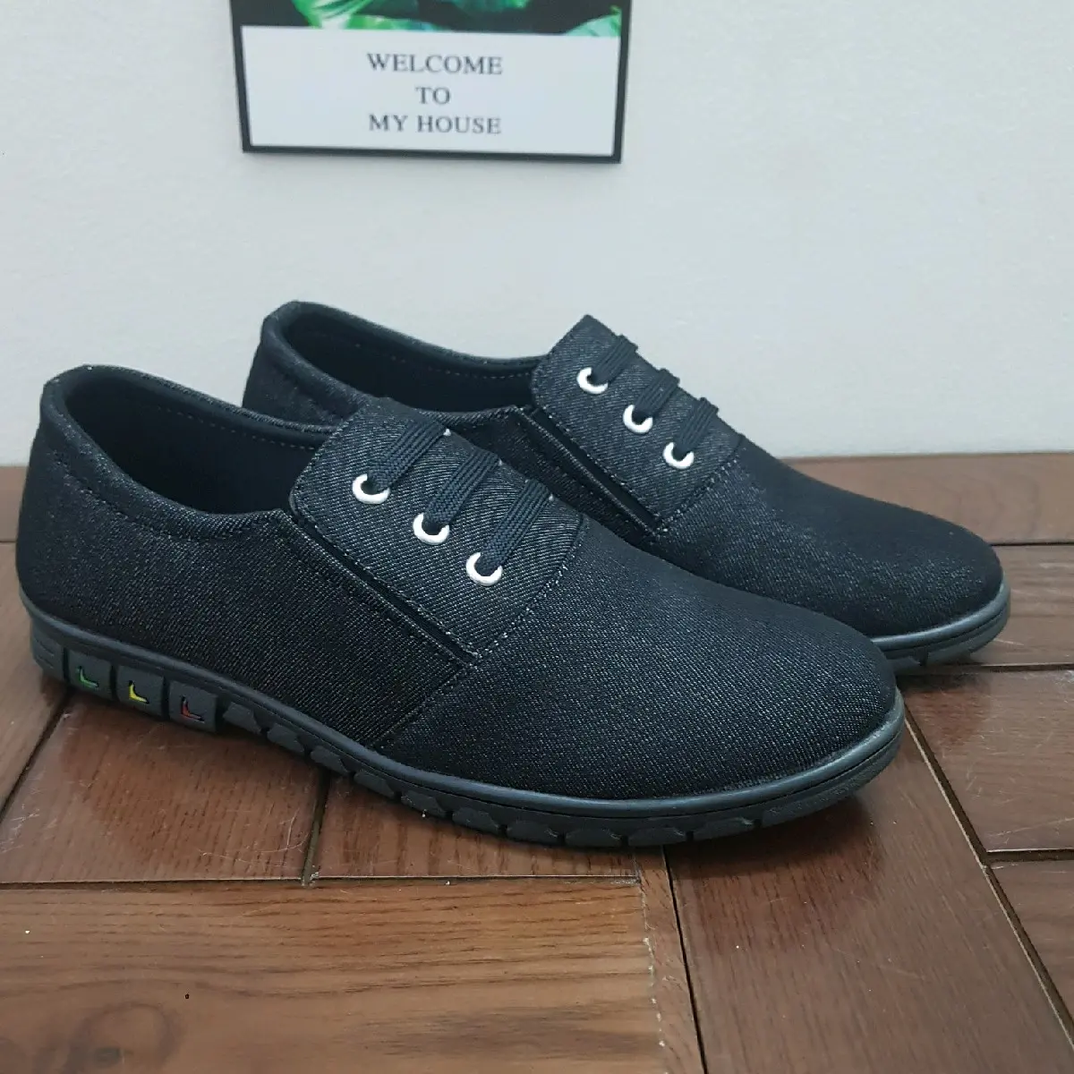mã 031 Giầy lười vải đen mềm giả dây đủ size 38-42 - Shoes