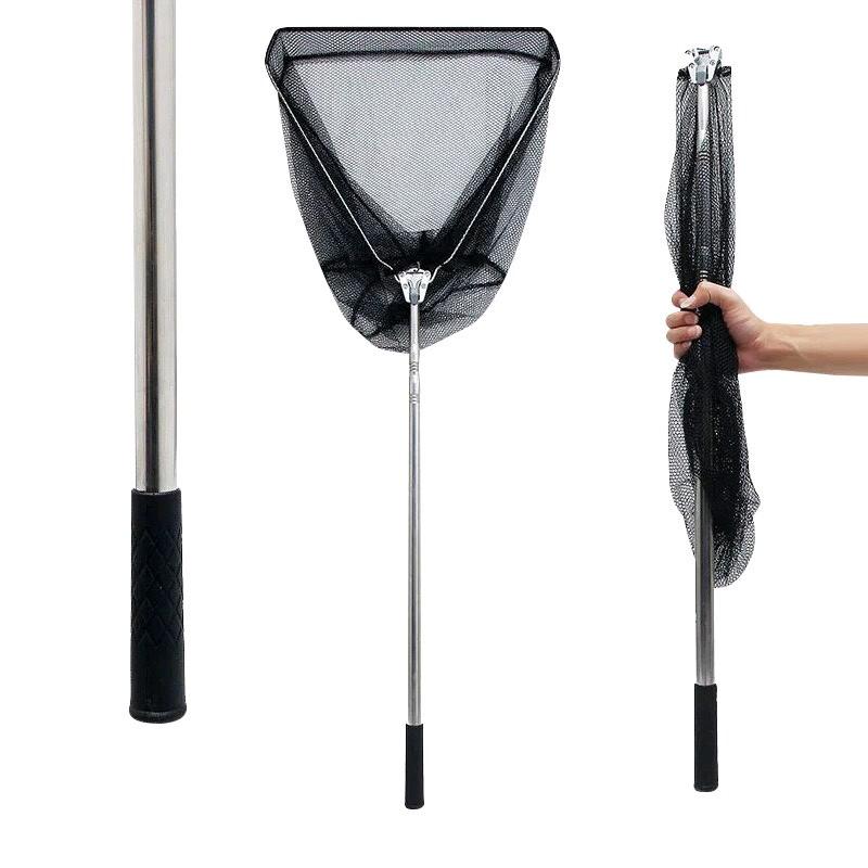  Vợt cá inox gấp gọn có dạng tam giác liền vành 