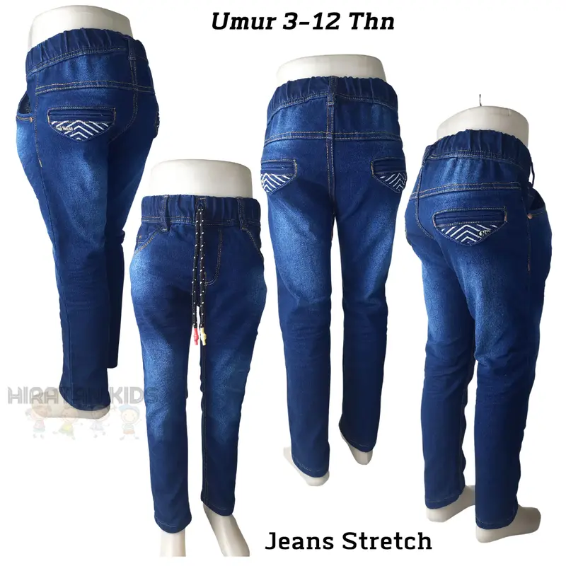 Celana Panjang Jeans Stretch Anak Laki-laki Umur 3-15 Tahun Terbaru 4