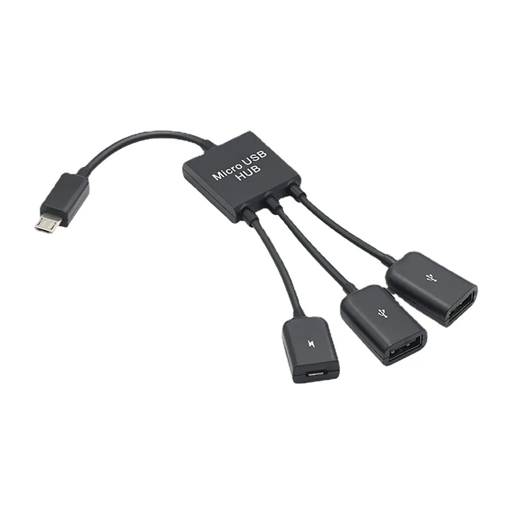 Bộ Chuyển Đổi Micro-USB Sang 2 OTG 3 Cổng HUB, Bộ Chia Cáp Máy Chủ, Bộ Chuyển Đổi 3 Trong 1, Tương Thích Với Bàn Phím Chuột Máy Tính Bảng
