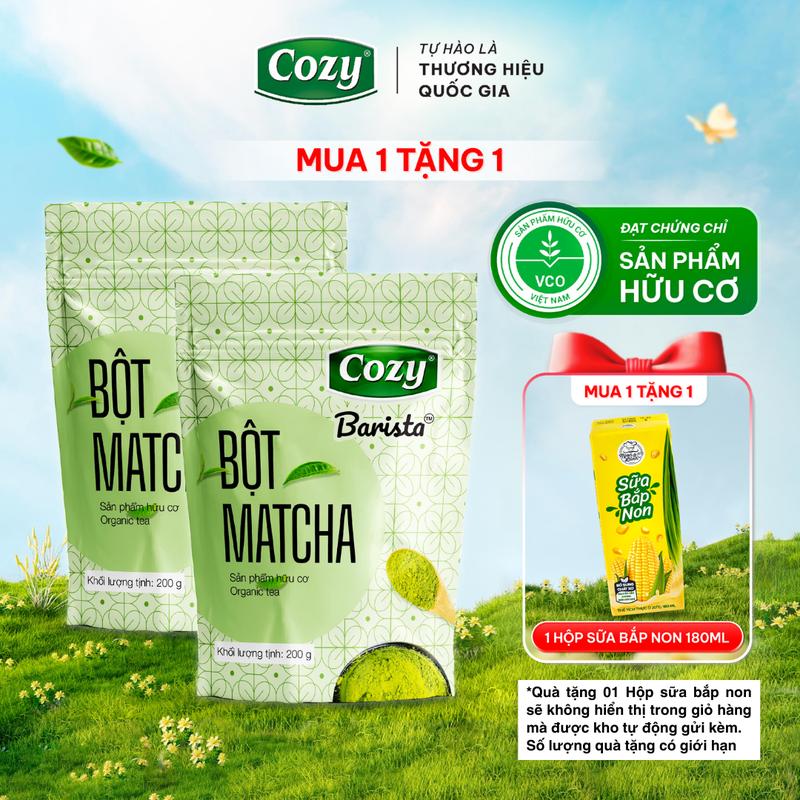 Bột Matcha Cozy 100gr Trà Xanh Hữu Cơ Nguyên Chất Công Nghệ Nghiền Không Sinh Nhiệt Nhật Bản Làm Bánh Làm Đẹp Pha Chế