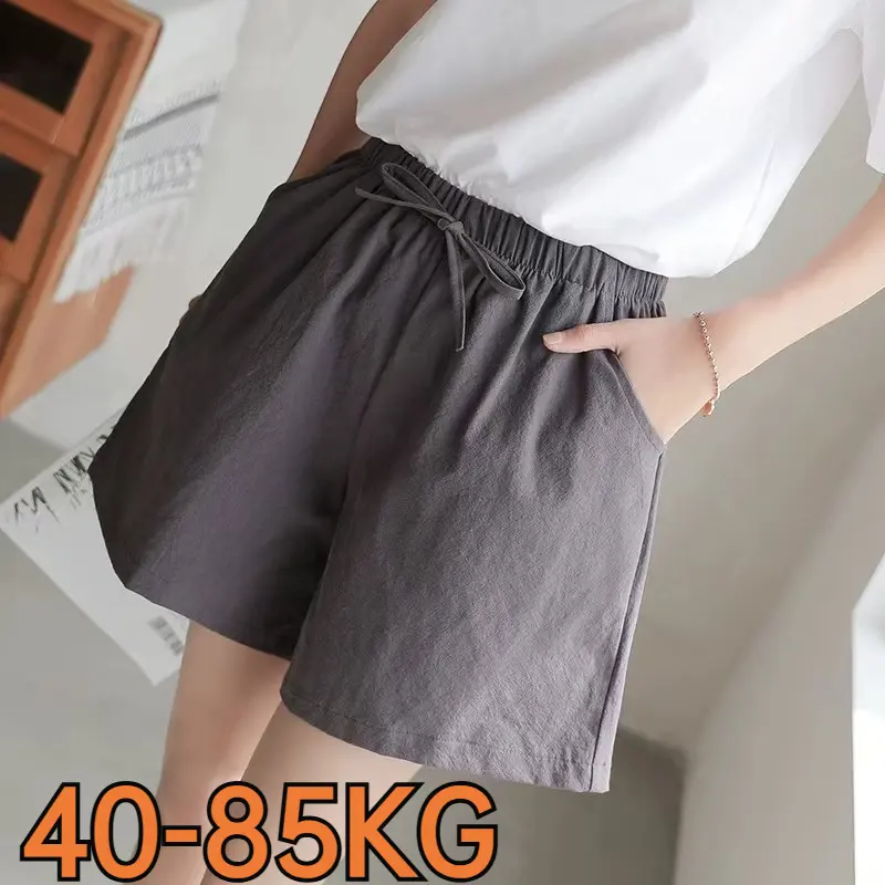 Quần Đùi Ngoại Cỡ Dành Cho Phụ Nữ, Ngoại Cỡ (40KG-80KG), Quần Đùi Pambahay, Quần Soóc Hàn Quốc Thường Ngày Quần Ống Rộng, Quần Đùi Cotton Boxer