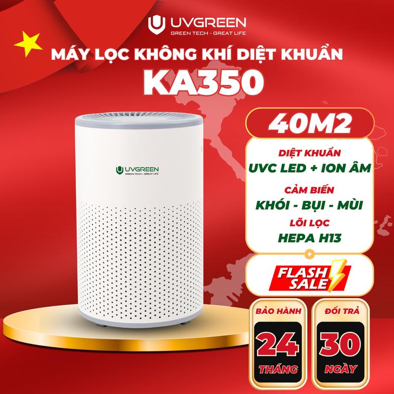 [UVG] Máy Lọc Không Khí Diệt Khuẩn UVGREEN KA350 UVC 40m2 - Công Nghệ UVC LED Và ION ÂM Hiện Đại, Làm Sạch không khí, Lõi HEPA H13 Sạch Bụi Mịn, Mùi Hôi, Khói, Lông Tóc, Bảo Hành Chính Hãng 24 Tháng, Air Purifiers