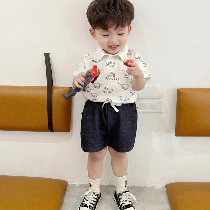 Bộ quần áo POLO IN KHỦNG LONG cho bé trai