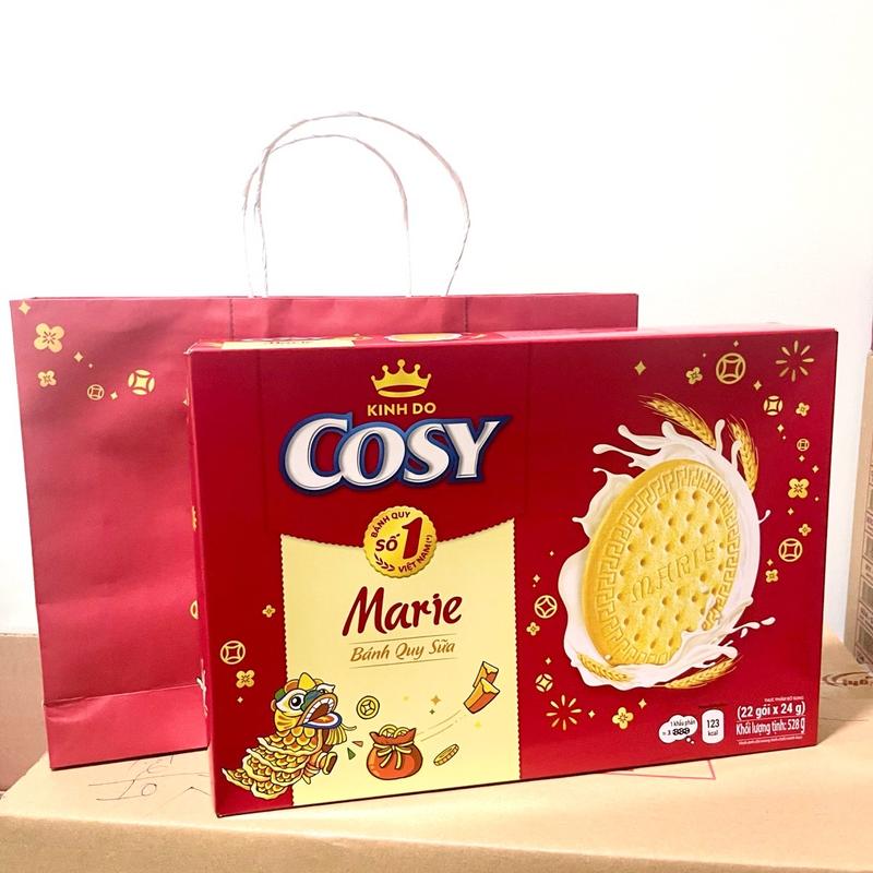 Bánh Quy Bơ Sữa Cosy Kinh Đô Hộp 528g Tết Kèm túi sách Food Ăn Vặt