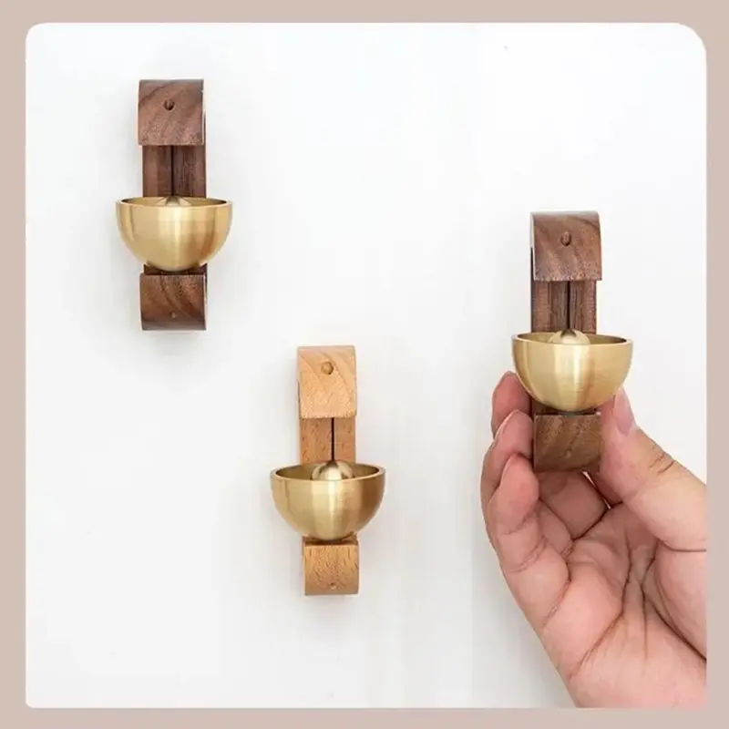 Bel Pintu Masuk Kayu/Aksesori Stiker Bel Kulkas/Bel Pintu Kuningan/Gantungan Hadiah Pindah Rumah/Bel Pintu Kuningan/Dekorasi Rumah 3