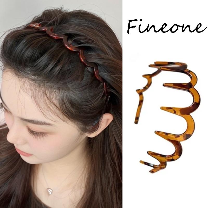 Băng Đô Cài Lọn Tóc, Màu Đen Cà Phê, Làm Bằng Nhựa, Thiết Kế Răng Sâu, Kiểu Băng Đô Lược, Phụ Kiện Tóc