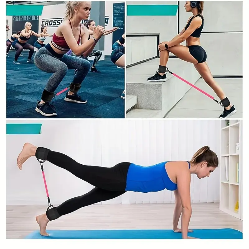 Adjustable Ankle Resistance Band Set, 6 Counts/set Multifunctional Fitness Straps for Leg & Glute Training, Home and Gym Exercise 7