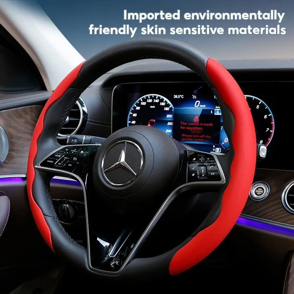 Penutup Roda Stereng, Rasa Cecair, Kulit Berkabut, Aksesori Dalaman Kereta Semua Musim, Universal, Sesuai untuk Semua Model KeretacarwHigh Steering