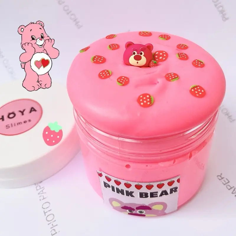 [Hot Trend] PINK BEAR/ GẤU DÂU LOTSO/ Đồ Chơi Slime Bơ Gấu Dâu/ Tặng Kèm Charm Gấu Dâu/ Butter Slime Mềm, Mịn, Dễ Thương 0