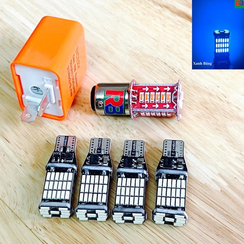 【COMBO 4 BÓNG LED T15 + 1 CỤC CHỚP+ 1 HẬU AUDI LẮP XINHAN DEMI BÁO RẼ Gắn Satria Raide EX 135 Winer v1 Wave @ Blade Dream Sirius Jupiter Super cup A@ Vision Sh mode SH nhập...