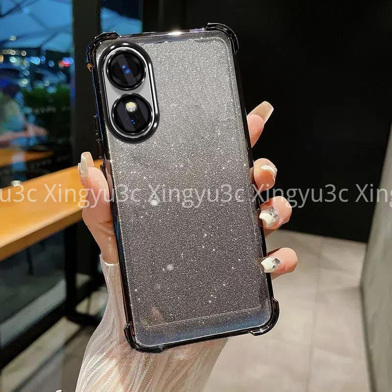 Luxury Sparkling Handphone Case for OPPO A17 A97 5G A38 4G A18 A60 four corners shockproof phone case 3D makeup mirror holder new bracelet soft case 7