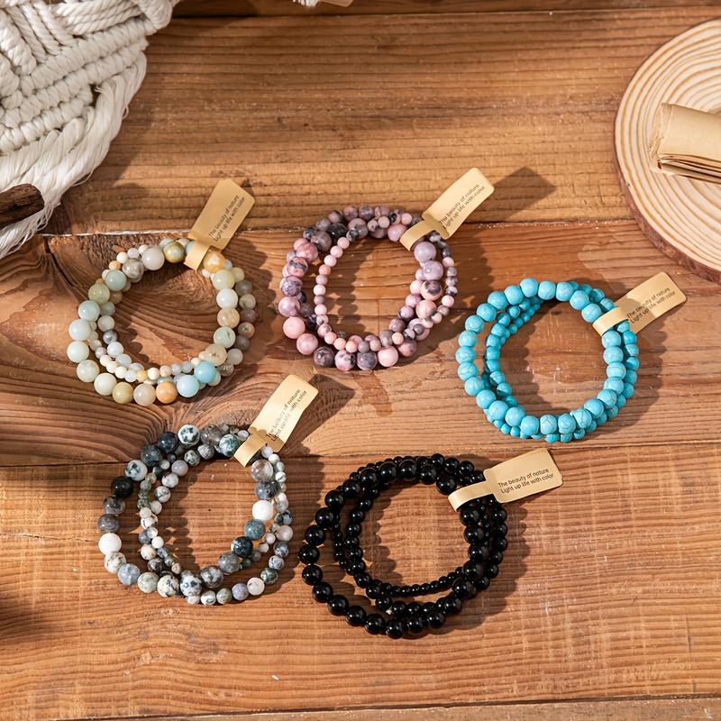 STONE BEAD BRACELET 8 MM SOFT BROWN STONE BEAD BRACELET 8 MM SOFT BROWN