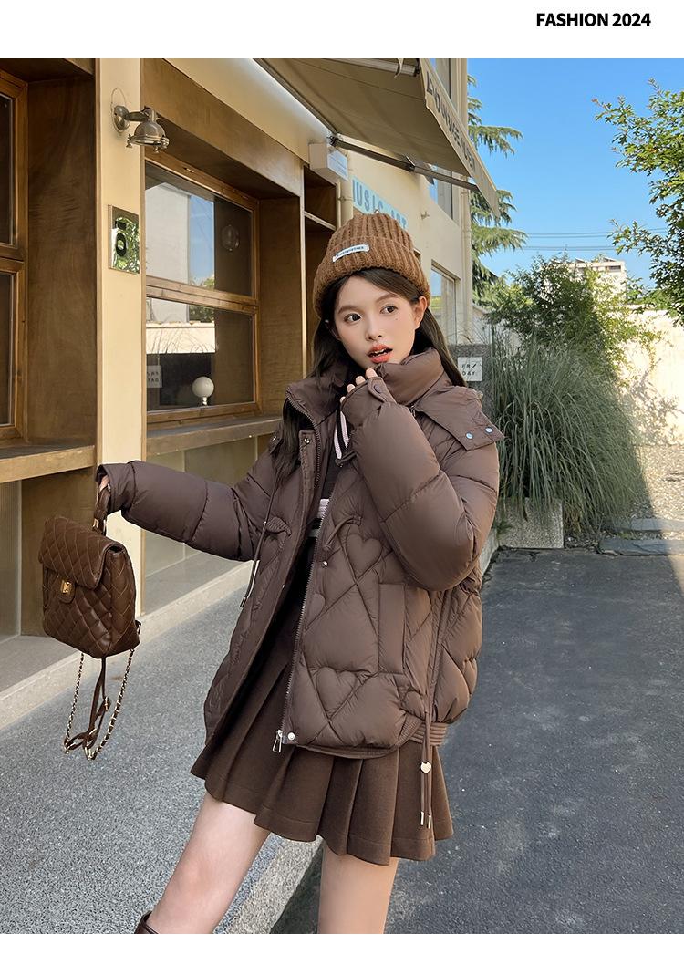 Product Introduction of Fashion Short Cotton-Padded Coat for Women Autumn and Winter New 2024 Korean Style Solid Color with Match Cotton Coat Jacket Thickened Padded Jacket Outer Wear 27