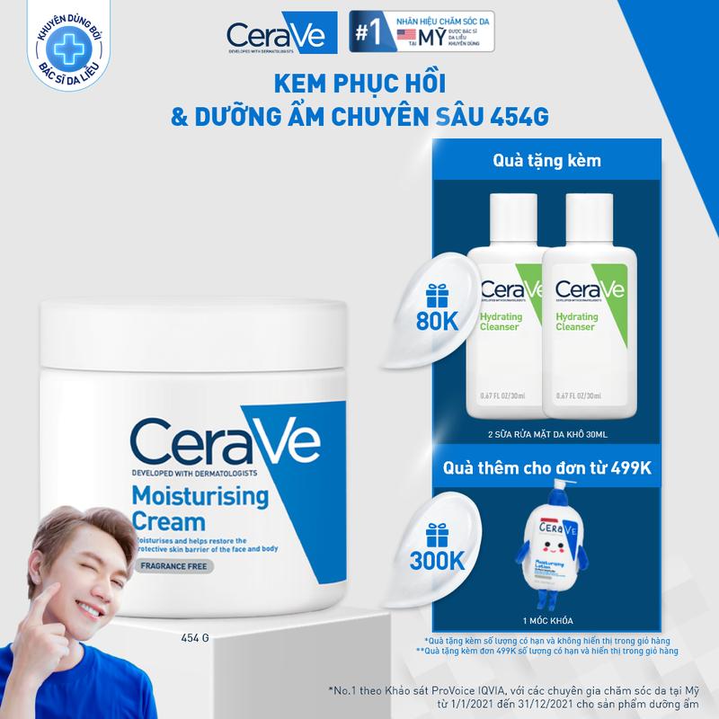 [DEAL ĐẶC BIỆT] Kem dưỡng ẩm dành cho da khô Cerave Moisturizing Cream 454g. Kem dưỡng giúp phục hồi chuyên sâu, giữ da ẩm mịn suốt 48 giờ, không gây bí da. DÙNG ĐƯỢC CHO DA MẶT VÀ CƠ THỂ_Chăm sóc da_Kem & Sữa dưỡng thể_Skincare cho Nam và Nữ