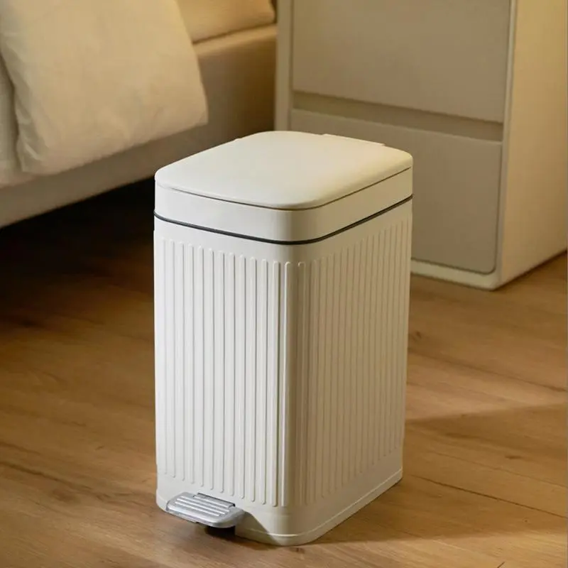 Trash Can, 1 Count Modern Simple Trash Can, Wastebasket, Waste Bin for Home Office, Outdoor Recycling Bin for Indoor & Outdoor