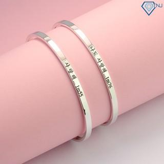  Vòng tay bạc cặp đôi nam nữ tình yêu freesize miễn phí khắc tên theo yêu cầu LTD0013 - Trang Sức TNJ 