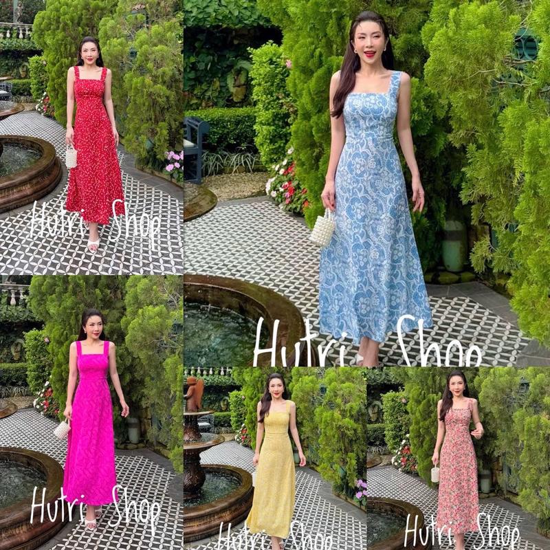 Đầm thiết kế 2 dây cổ vuông cúp ngực big size tôn dáng che khuyết điểm, chất lụa mango mát không nhăn, mặc ở nhà đi chơi đi biển đều xinh